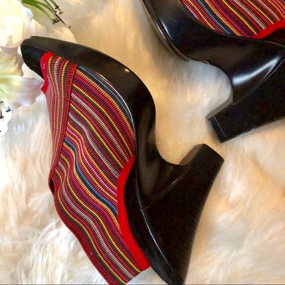 ❤️Colorful Stripe Wedge Inspired Sandals - Picture 4 of 7